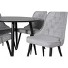 Venture Design Valgomojo stalas ir kėdžių komplektas Plaza 100x75 cm, juodos spalvos audinys