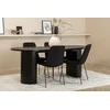 Venture Design Valgomojo stalas ir kėdžių komplektas Bianca ovalus valgomojo stalas ir Muce valgomojo kėdės 200x90x75 cm juodas MDF