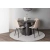 Venture Design Valgomojo stalas ir kėdžių komplektas 120 cm Rudas Juodas Smėlio spalvos MDF audinys