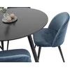 Venture Design Valgomojo stalas ir kėdžių komplektas Plaza 100x75 cm mėlynas aksomas