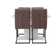 Venture Design Valgomojo stalas ir kėdžių komplektas Pluto 120x160x90 cm Balta Ruda MDF Stiklas Mikropluošto audinys