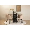 Venture Design Valgomojo stalas ir kėdžių komplektas Marbs 110x75 cm Juoda Audinys Marmuras Metalas