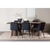 Venture Design Valgomojo stalas ir kėdžių komplektas Olivia 100x210 cm Juodas aksomas MDF