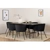 Venture Design Valgomojo stalas ir kėdžių komplektas 200x90x74 cm Juodas aksomas