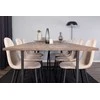 Venture Design Valgomojo stalas ir kėdžių komplektas 250x100x76 cm Juoda Smėlio spalvos Tikas Metalas