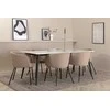 Venture Design Valgomojo stalas ir kėdžių komplektas Jimmy valgomojo stalas 195x90x76 cm juodos spalvos audinys