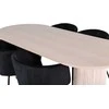 Venture Design Valgomojo stalas ir kėdžių komplektas Bianca ovalus valgomojo stalas ir Berit kėdės 200x90x75 cm balta juoda
