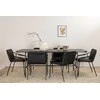 Venture Design Valgomojo stalas ir kėdžių komplektas Uno 200x90x74 cm Juodas MDF ir metalas