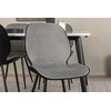 Venture Design Valgomojo stalas ir kėdžių komplektas Jimmy valgomojo stalas 150x90x76 cm juodas ir baltas aksomas