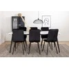 Venture Design Valgomojo stalas ir kėdžių komplektas Jimmy 195x90x76 cm Juoda Balta Aksomas