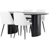 Venture Design Valgomojo stalas ir kėdžių komplektas Isolde ir Night 180x75 cm juoda ir balta