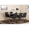 Venture Design Valgomojo stalas ir kėdžių komplektas 190x90x75 cm Juodas metalas Audinys
