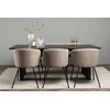 Venture Design Valgomojo stalas ir kėdžių komplektas 200x100 cm Juoda Smėlio MDF Audinys
