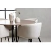 Venture Design Valgomojo stalas ir kėdžių komplektas 120 cm Juoda Smėlio spalvos MDF Aksomas Plienas