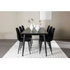 Venture Design Valgomojo stalas ir kėdžių komplektas Ellis valgomojo stalas ir Polar valgomojo kėdė 230x85 cm juodas plienas