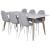 Venture Design Valgomojo stalas ir kėdžių komplektas 180x90x75 cm, balta, audinys