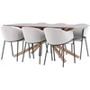 Venture Design Valgomojo stalas ir kėdžių komplektas Piazza su Evelina 180x90 cm moka aksomas plienas