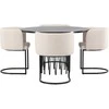 Venture Design Valgomojo stalas ir kėdžių komplektas 120 cm juodas, smėlio spalvos, faneruotas, audinys