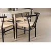 Venture Design Valgomojo stalas ir kėdžių komplektas Plaza valgomojo stalas ir Alfons valgomojo kėdė 100 cm balta MDF rotangas plienas