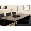 Venture Design Valgomojo stalas ir kėdžių komplektas Pelle valgomojo stalas ir Petra kėdė 190x90x75 cm juoda