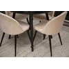 Venture Design Valgomojo stalas ir kėdžių komplektas Plaza 100x75 cm smėlio spalvos veliūras