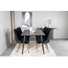Venture Design Valgomojo stalas ir kėdžių komplektas, Dipp ir Velvet Deluxe, 180x90 cm ir 66x88.5x50 cm, Juodas