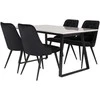 Venture Design Valgomojo stalas ir kėdžių komplektas Estelle 140x90 cm Balta Juoda