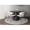 Venture Design Valgomojo stalas ir kėdžių komplektas Lanzo 120 cm rudos ir baltos spalvos MDF ir audinys