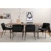 Venture Design Valgomojo stalas ir kėdžių komplektas Uno 200x90x74 cm Juodasis riešutas Metalas