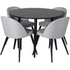 Venture Design Valgomojo stalas ir kėdžių komplektas Plaza 100x75 cm šviesiai pilkas