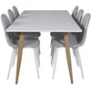 Venture Design Valgomojo stalas ir kėdžių komplektas 180x90x75 cm, balta, audinys