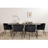 Venture Design Valgomojo stalas ir kėdžių komplektas 200x90x74 cm Juodas aksomas