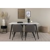 Venture Design Valgomojo stalas ir kėdžių komplektas Jimmy 150x90x76 cm Juoda Balta Pilka