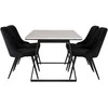 Venture Design Valgomojo stalas ir kėdžių komplektas Estelle 140x90 cm Balta Juoda