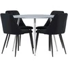 Venture Design Valgomojo stalas ir kėdžių komplektas Plaza Night 100 cm Pilka Juoda MDF