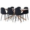Venture Design Valgomojo stalas ir kėdžių komplektas Piazza valgomojo stalas su Polar valgomojo kėde 180x90 cm juoda mocha