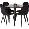 Venture Design Valgomojo stalas ir kėdžių komplektas Plaza 100x75 cm juodas