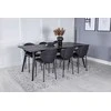 Venture Design Valgomojo stalas ir kėdžių komplektas 195x95 cm juodas