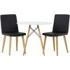 Venture Design Valgomojo stalas ir kėdžių komplektas Danburi 60 cm juoda mediena MDF dirbtinė oda