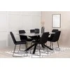 Venture Design Valgomojo stalas ir kėdžių komplektas Piazza 190x90x76 cm Juodas