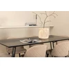 Venture Design Valgomojo stalas ir kėdžių komplektas Petra 190x90x75 cm juodos spalvos audinys