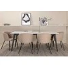 Venture Design Valgomojo stalas ir kėdžių komplektas Jimmy valgomojo stalas 195x90x76 cm juodos spalvos audinys