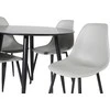 Venture Design Valgomojo stalas ir kėdžių komplektas Plaza 100x75 cm juodas plastikas