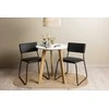 Venture Design Valgomojo stalas ir kėdžių komplektas Leonora valgomojo stalas ir Kenth kėdė 65 cm balta juodo ąžuolo imitacijos MDF poliuretanas geležis
