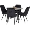 Venture Design Valgomojo stalas ir kėdžių komplektas Plaza 100x75 cm juodas
