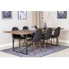 Venture Design Valgomojo stalas ir kėdžių komplektas Padang valgomojo stalas 250x100x76 cm tamsus ąžuolas audinys