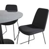 Venture Design Valgomojo stalas ir kėdžių komplektas Estelle apvalus valgomojo stalas ir Muche valgomojo kėdės 106x75 cm juoda