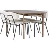 Venture Design Valgomojo stalas ir kėdžių komplektas Andy 180x75 cm natūralus MDF juoda balta Bouclé