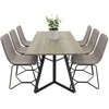 Venture Design Valgomojo stalas ir kėdžių komplektas 180x90x75 cm Juoda Pilka