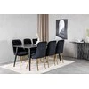 Venture Design Valgomojo stalas ir kėdžių komplektas, Dipp ir Velvet Deluxe, 180x90 cm ir 66x88.5x50 cm, Juodas